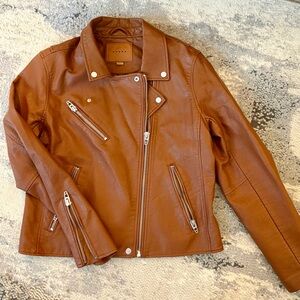 Blank NYC Tan Faux Leather Moto Jacket